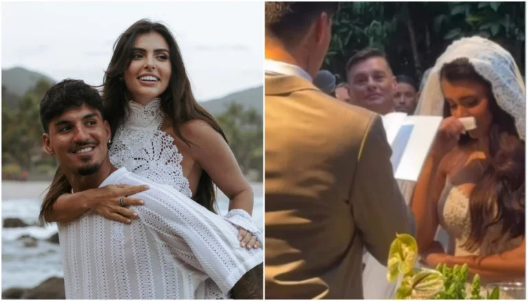 Gabriel Medina e Isabella Arantes anunciam gravidez durante casamento; veja