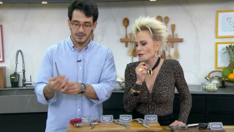 Ana Maria Braga dá bronca ao vivo em convidado que mexeu em faca: “Quieto”