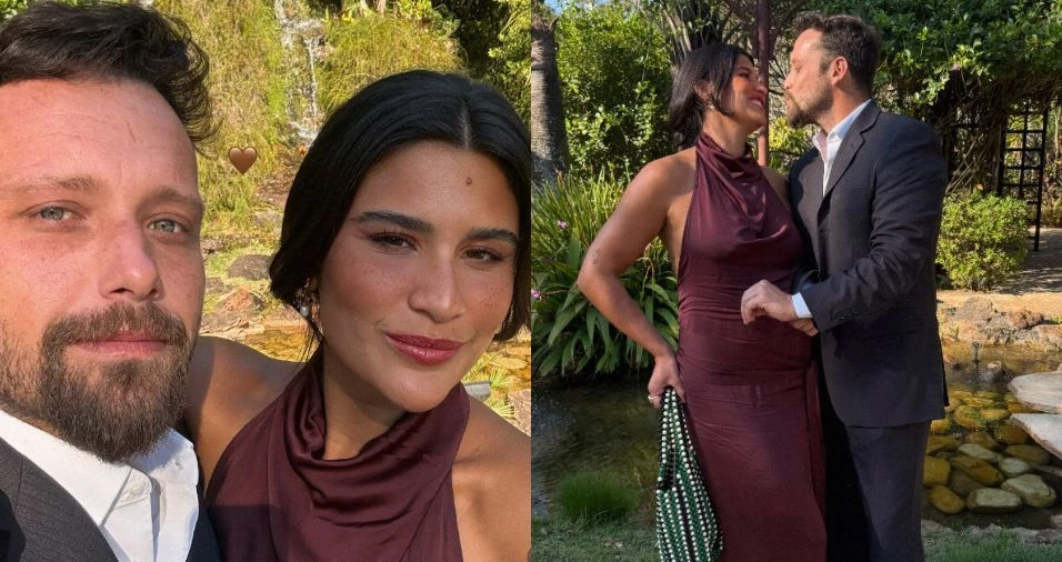 Filha de Flávia Alessandra, Giulia Costa posa com o namorado