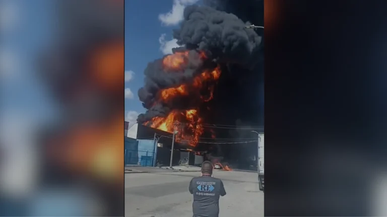 Vídeo: incêndio de grandes proporções atinge fábrica de tintas em Guarulhos