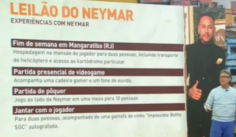 Neto revela plano para arrematar encontro com Neymar em leilão: ‘Vou tentar’