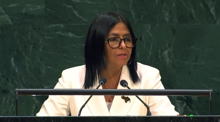 Em discurso na ONU, Delcy confirma eleições na Venezuela