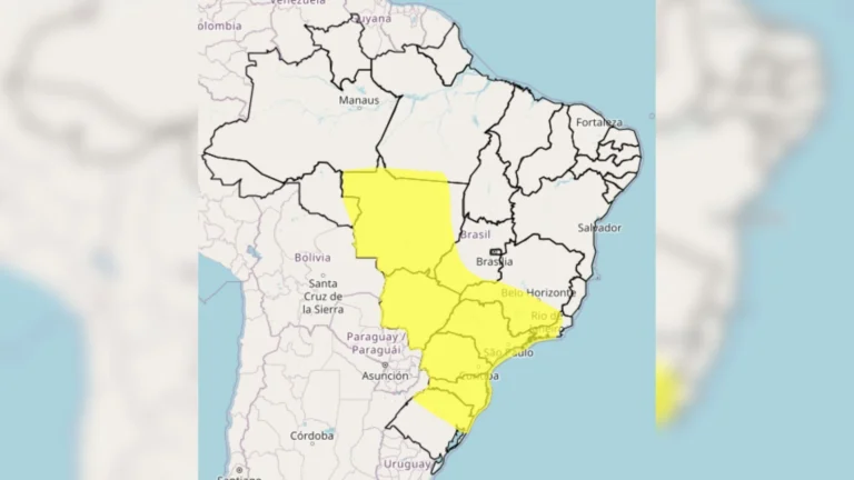 Inmet emite alerta amarelo de tempestades para esta quarta-feira; veja mapa