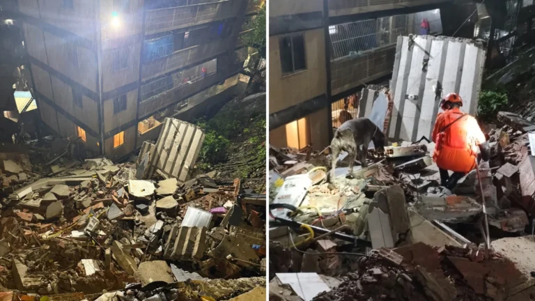 Vídeo: Prédio irregular desaba no Morro do Cantagalo, no Rio