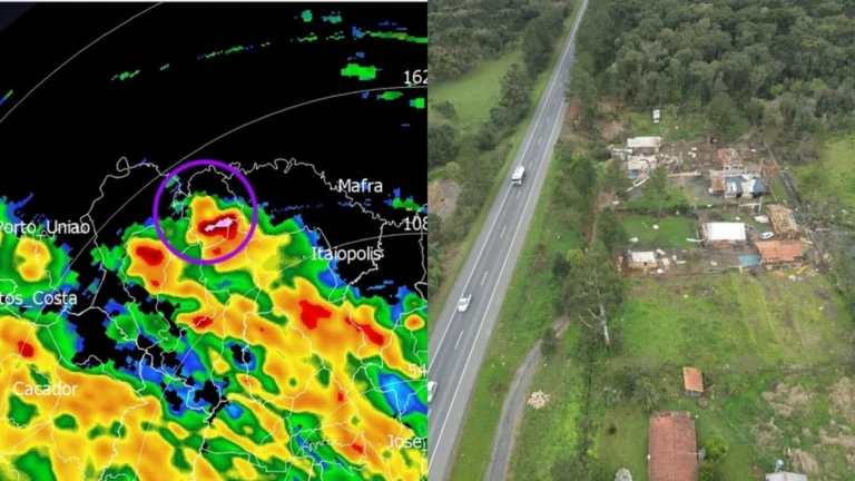 Defesa Civil confirma tornado em Três Barras, em Santa Catarina