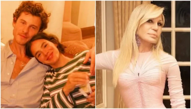 Marquezine e Shawn Mendes assistem desfile ao lado de Donatella Versace