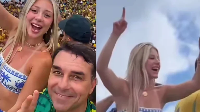 Saiba quem é a ‘loira do Flávio Bolsonaro’ que causou polêmica nas redes sociais