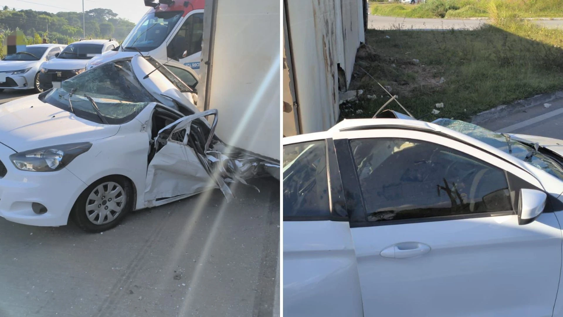 Mulher morre após carreta tombar sobre carro na BR-232, no Recife