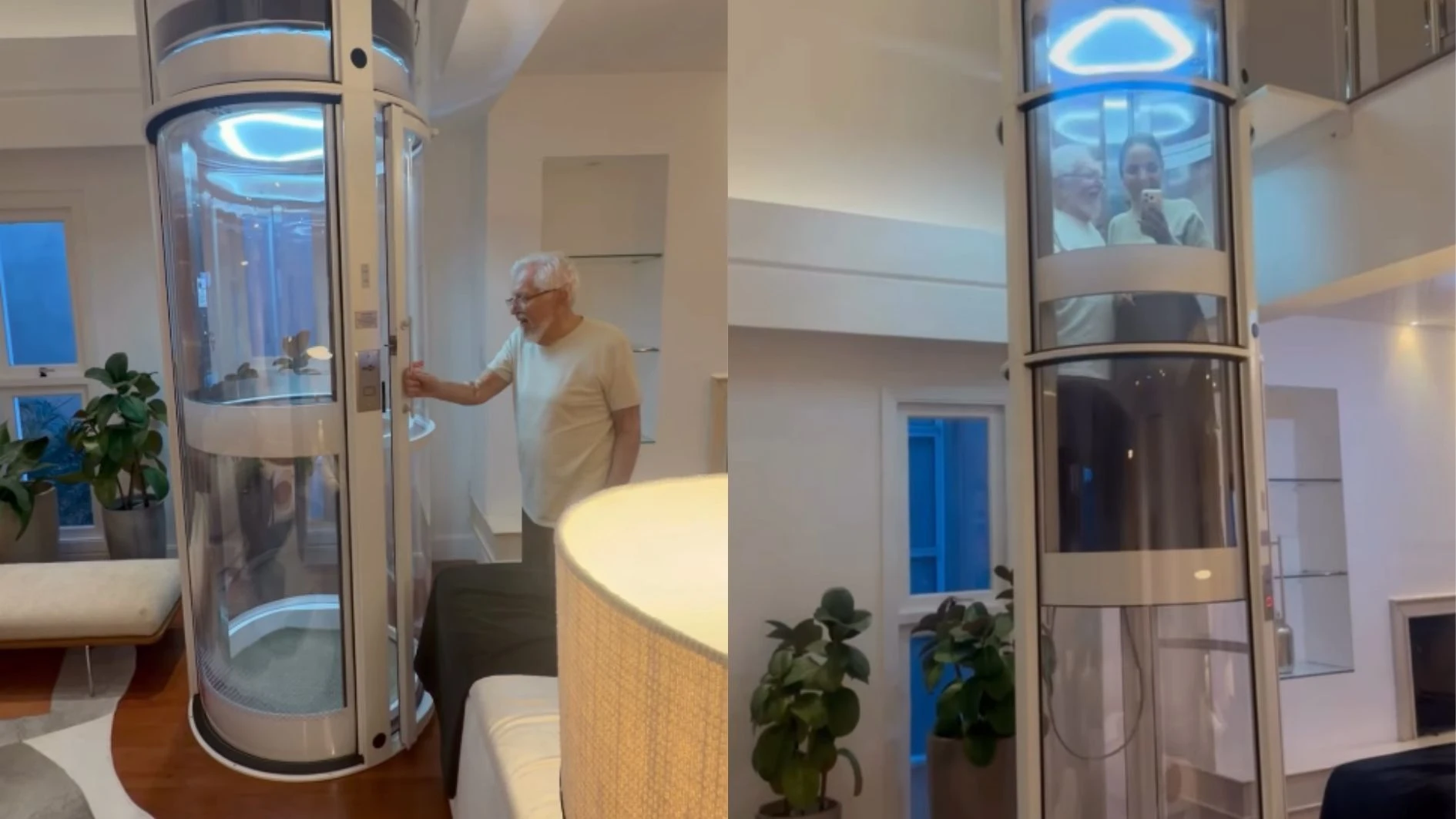 Carlos Alberto de Nóbrega se surpreende com elevador em casa após ter alta