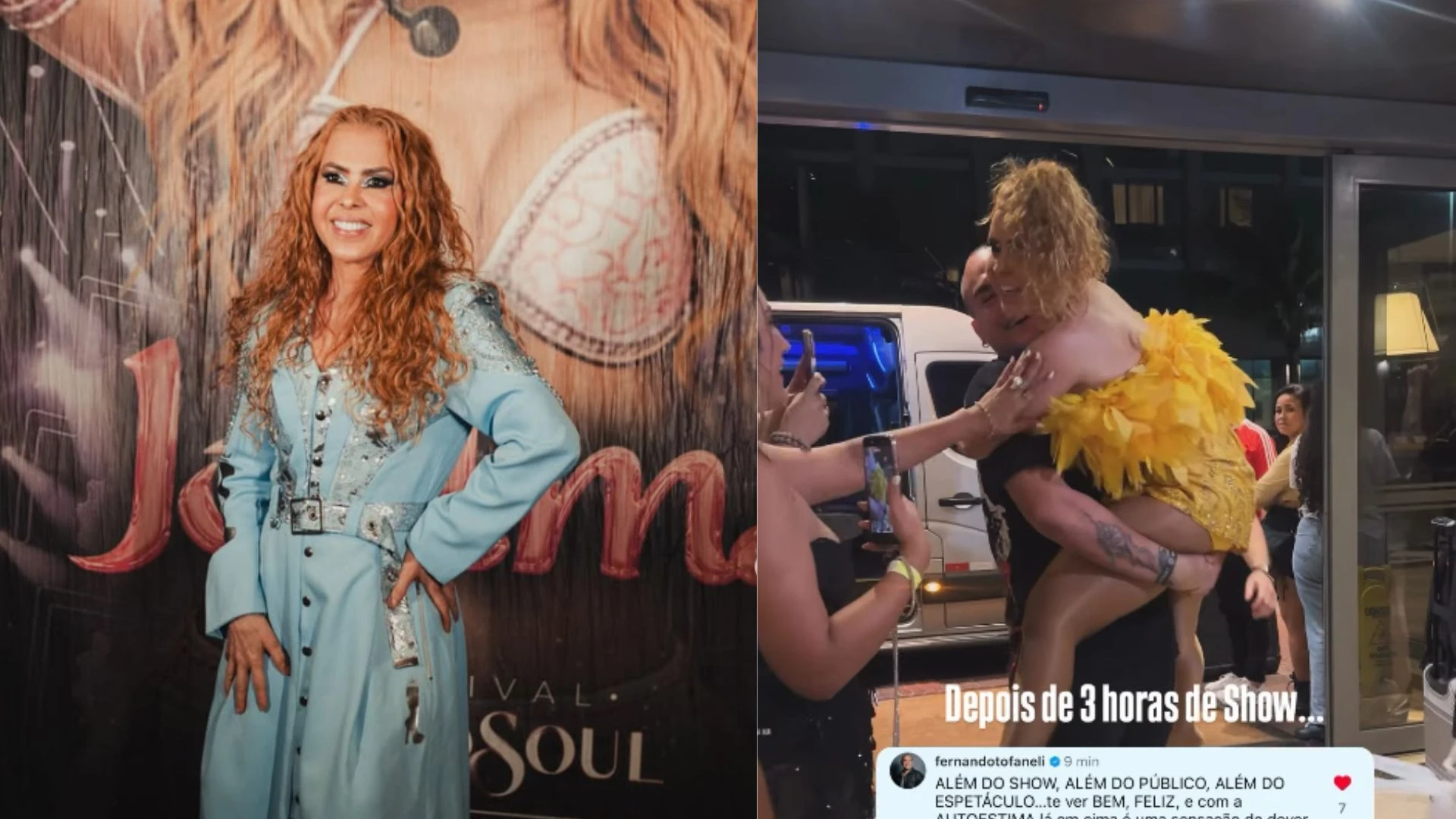 Joelma é carregada no colo após show de 3h no Rio; veja momento